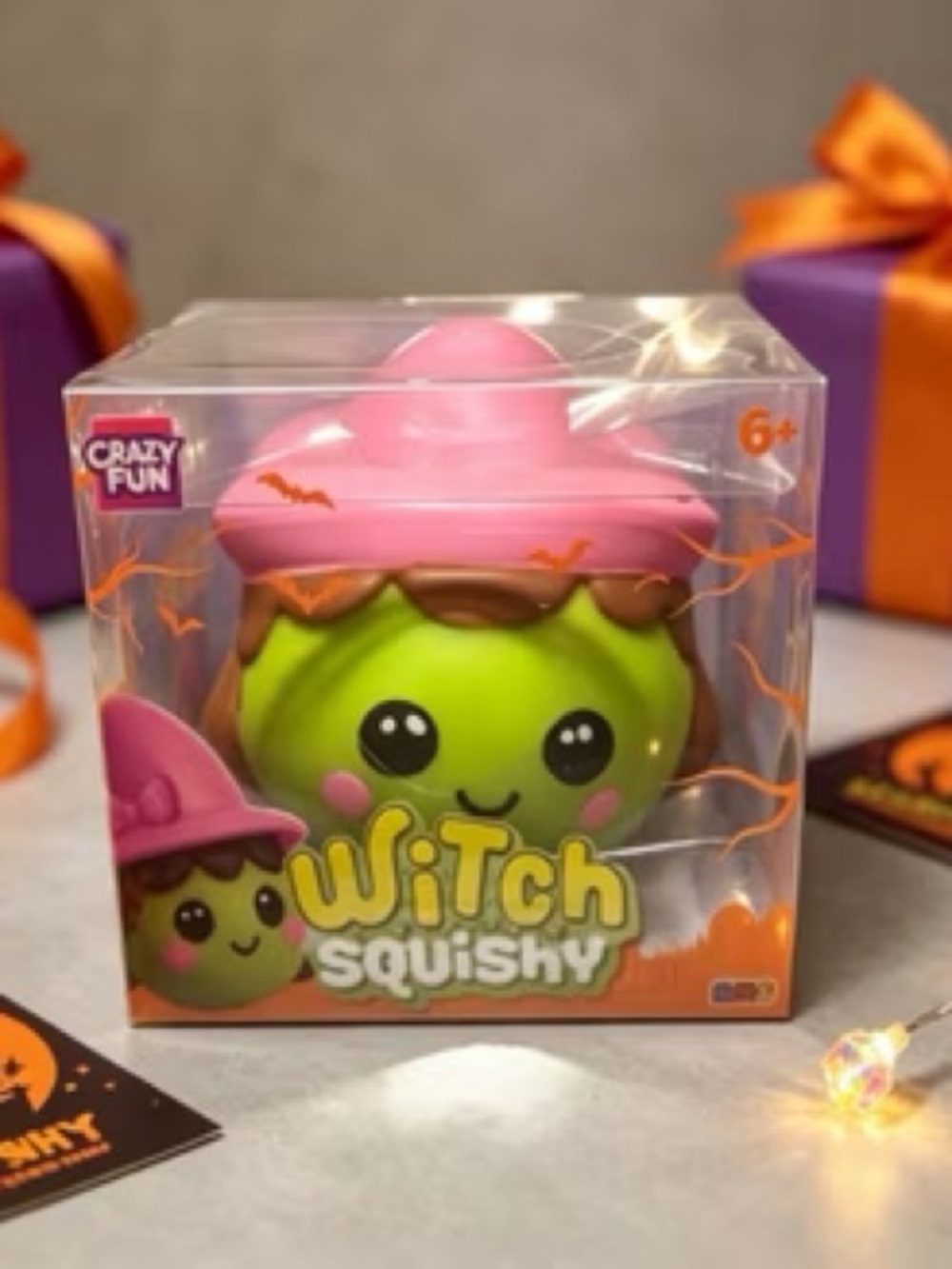 RMS Crazy Fun Witch Squishy Fidget Toy Green Pink NWT